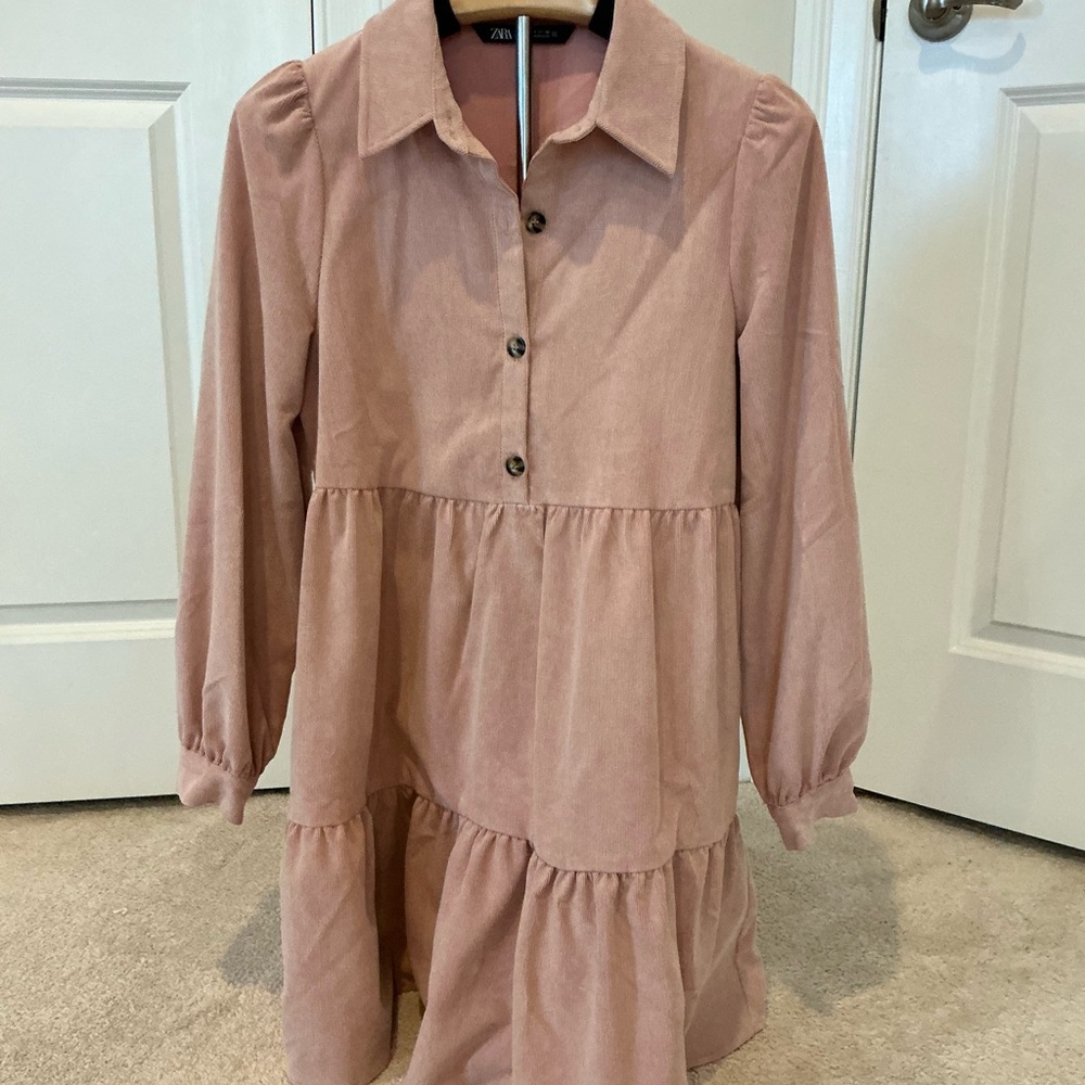 Zara Blush Button-Down Dress